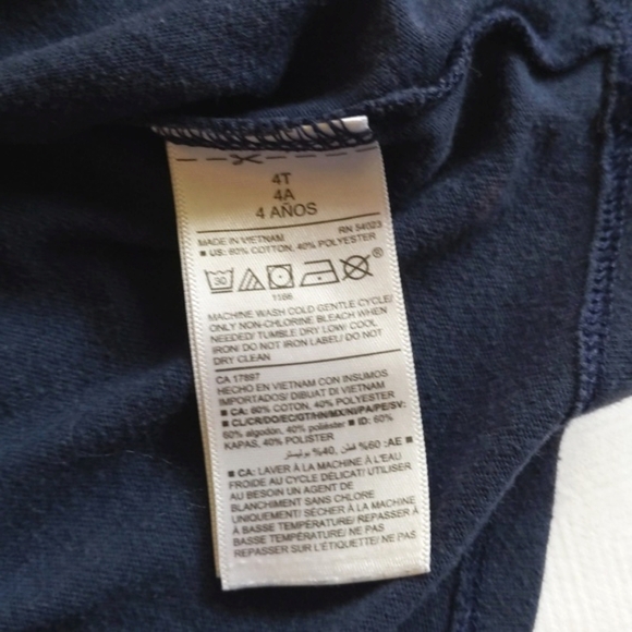 old navy basic navy blue long sleeve shirt 4T toddler girls - Picture 3 of 5